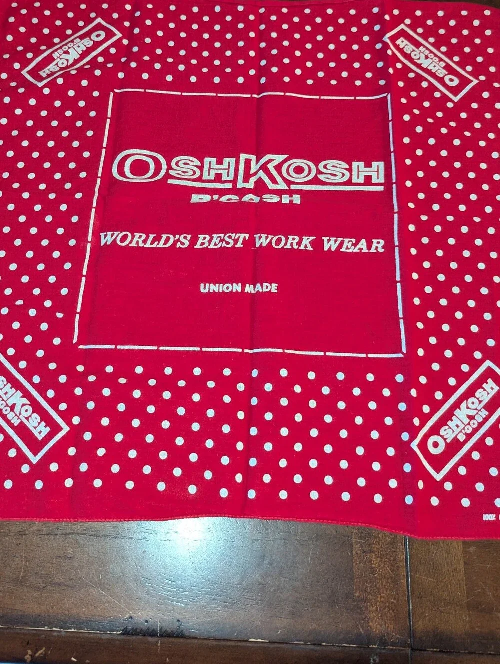 Vintage 70’s Osh Kosh B'Gosh Work Wear Bandana Hanky Polk-A-Dot Union Made Red